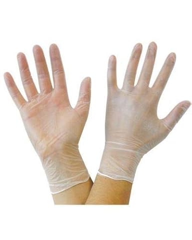 G4GADGET 100 Vinyl PowderFree Clear Examination Gloves LatexFree Gloves Small, Clear (Transparent)