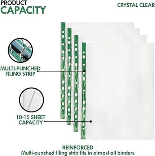 A4 Clear Punched Pocket - Top Opening, 90 Micron, Ideal for Mobile Filing.