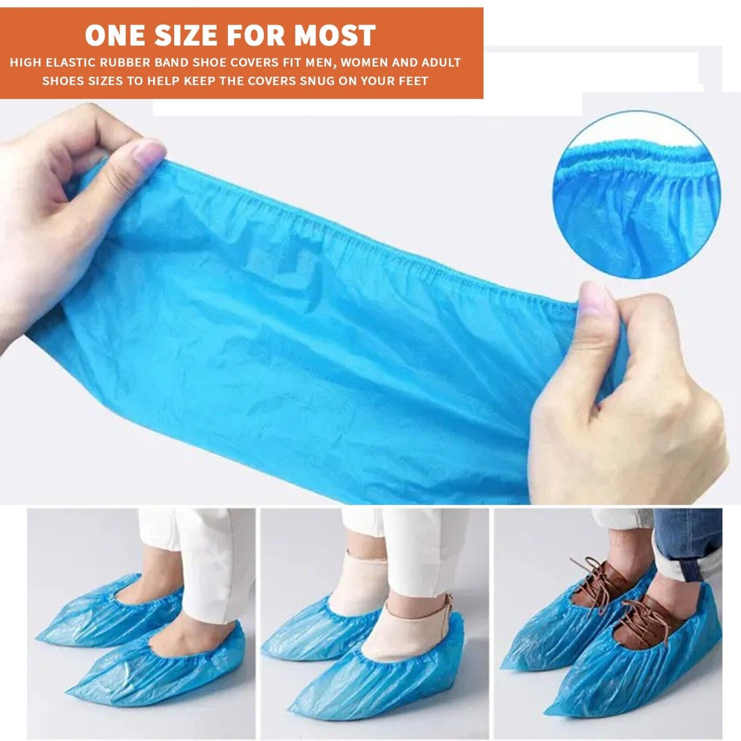 Disposable Shoe Cover Blue Anti Slip Cleaning Overshoes Boot Safety