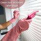 3-Pronged Microfiber Venetian Blind Cleaner - Wet/Dry Washable Duster (Grey & Pink)