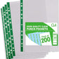 200 A4 Plastic Value Punched Punch Pockets 10-15 Sheets 30 Micron for Folders Filing Wallets Sleeves