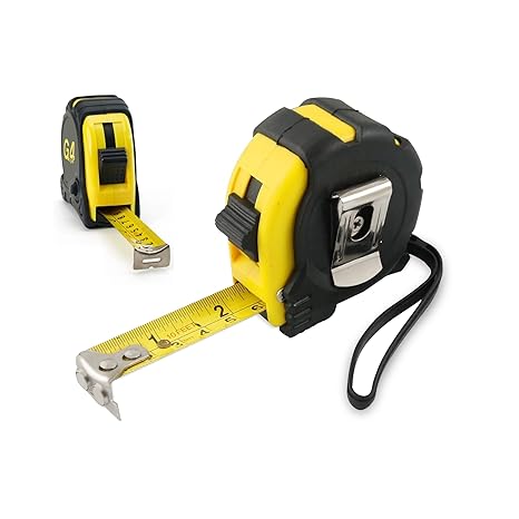 5 Meter Retractable Tape Measure Griplock Imperial Metric Measuring Metres (Black Yellow 5m 19mm)