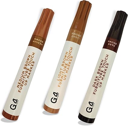 G4GADGET Furniture Touch-Up Markers 3 Pack - Wood Repair Pens for Scratches on Floors, Tables & More - Light, Medium, Dark Shades