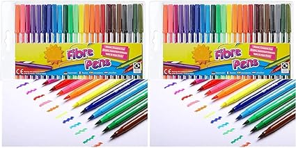 G4GADGET 48 Fine Tip Coloring Pens (2 Pack) – Non-Toxic, Safe for Kids & Adults, Ideal for Art and Writing.