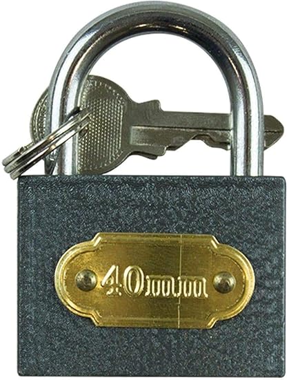 40MM HEAVY DUTY CAST IRON PADLOCK OUTDOOR SAFETY SECURITY SHACKLE WITH 2 KEYS