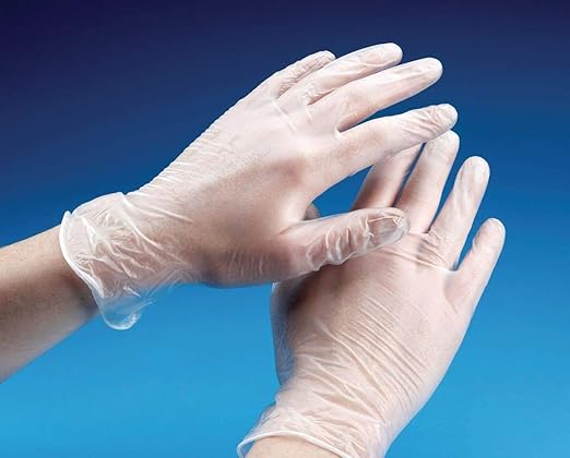 G4GADGET 100 Vinyl PowderFree Clear Examination Gloves LatexFree Gloves Small, Clear (Transparent)