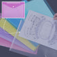 A5 Bright Transparent Plastic Wallets with Popper Closure - Assorted Colors.