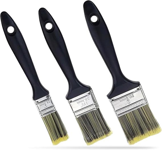 G4GADGET 3-Piece Paint Brush Set | Includes 0.5", 1", and 2" Brushes for a Smooth Finish on Emulsion, Gloss, and Satin for Walls, Ceilings, Woodwork, and Metal.