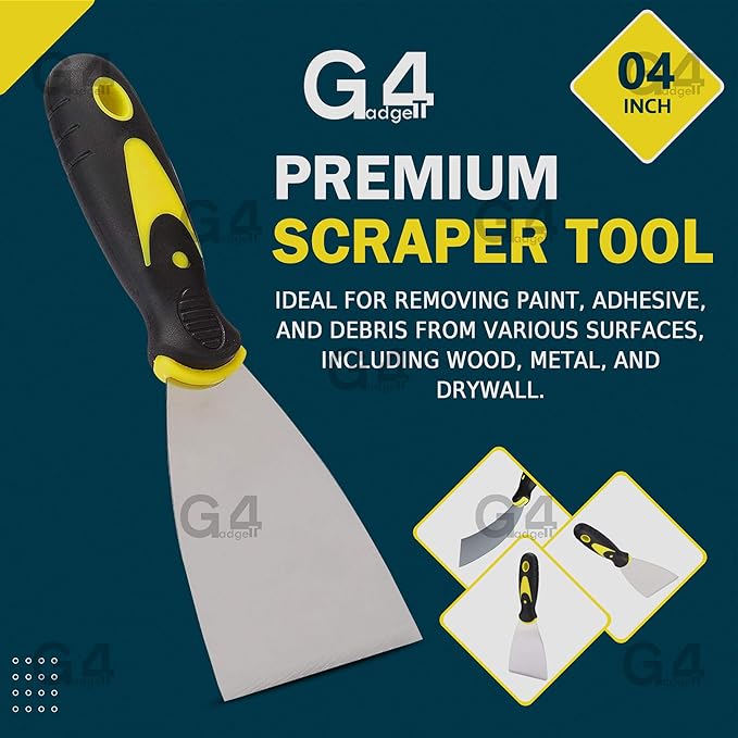 G4GADGET 4-Inch Scraper – Stainless steel blade, ergonomic non-slip handle for all projects