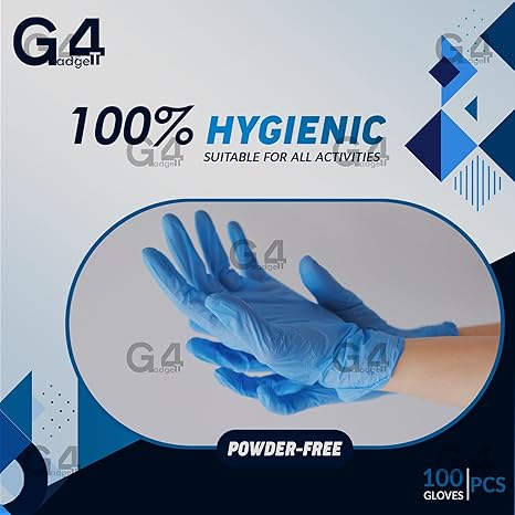 100% Vinyl Powder-Free Blue Gloves | Small, Food Safe, Latex-Free, Comfortable Fit