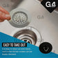 G4GADGET Stainless Steel Sink Strainer & Plug Set – Clog Prevention & Odor Control for Kitchen & Bathroom Drains, Silver