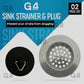 G4GADGET Stainless Steel Sink Strainer & Plug Set – Clog Prevention & Odor Control for Kitchen & Bathroom Drains, Silver