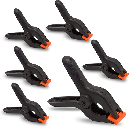 Pack of 6 PLASTIC SPRING Grip CLAMPS 3 Inches Quick Grip Craft Wood Work Clamp