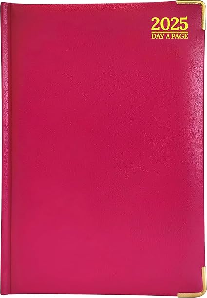 G4GADGET A4 Day A Page 2025 | Hardback Cover | Daily Planner with Note Sections | Professional and Durable (Pink)