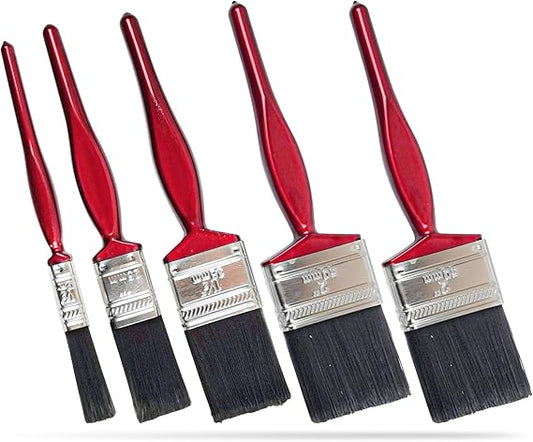 G4GADGET 5-Piece Professional Paint Brushes Set | Perfect for Walls, Fences, and Furniture – Mixed Sizes with Comfortable Grip and Durable Bristles for Smooth Application.