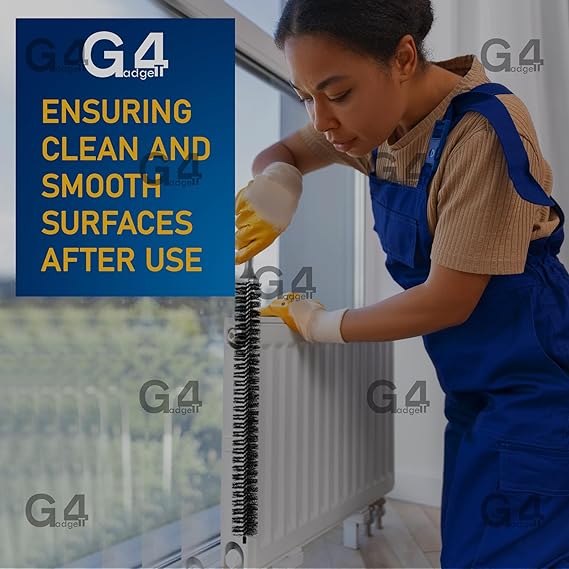 G4GADGET Radiator Cleaning Brush 70cm Flexible Brush with Wooden Handle for Dust & Debris in Hard-to-Reach Areas