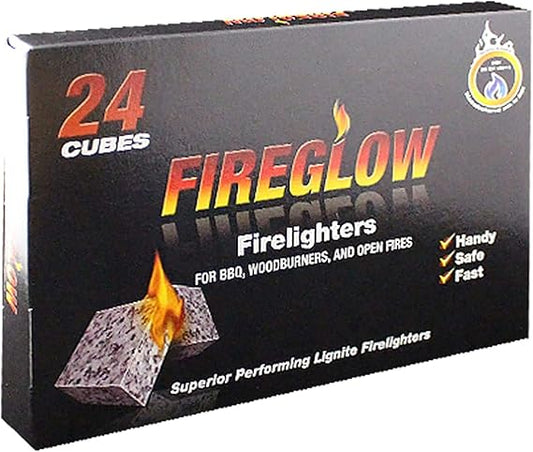 G4GADGET Superior Performance Fire-glow BBQ FireLighters 180g - 24 Pack, Black