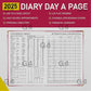 G4GADGET A4 Day A Page 2025 | Hardback Cover | Daily Planner with Note Sections | Professional and Durable (Pink)