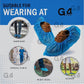 G4GADGET Disposable Shoe Covers (100 Pcs) – Blue Non-Slip Safety Overshoes with Textured Grip for Indoor/Outdoor Use