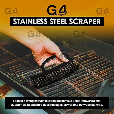 G4GADGET Heavy Duty Wire Brush Carbon Steel with Ergonomic Grip for Rust & Dirt Cleaning