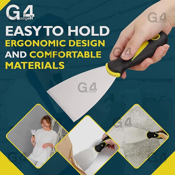 G4GADGET 4-Inch Scraper – Stainless steel blade, ergonomic non-slip handle for all projects