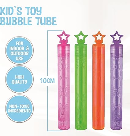 36-Pack Bubble Tubes – Colorful Party Favors for Kids, Ideal for Weddings, Loot Bags & Stocking Fillers