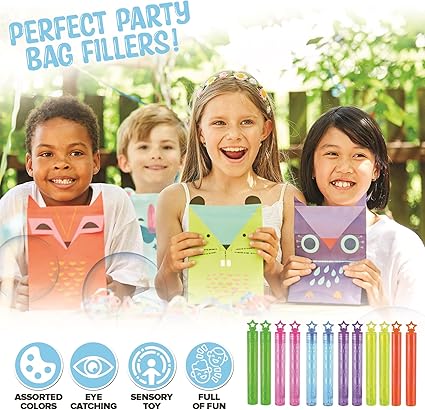 36-Pack Bubble Tubes – Colorful Party Favors for Kids, Ideal for Weddings, Loot Bags & Stocking Fillers