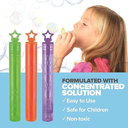 36-Pack Bubble Tubes – Colorful Party Favors for Kids, Ideal for Weddings, Loot Bags & Stocking Fillers