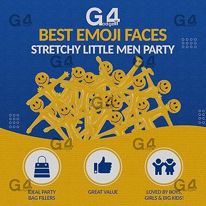 G4GADGET 24 Stretchy Little Men Party 5cm Bag Fillers Wedding Kids Toy Pinata