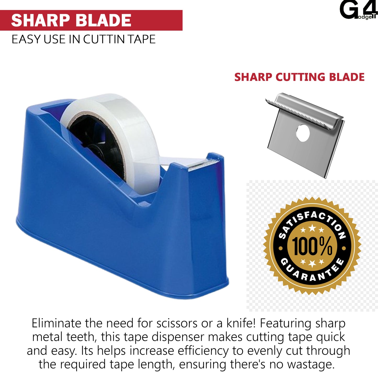 Heavy-Duty Tape Dispenser - 25mm/66m Rolls, 1.3kg Non-Slip Base.