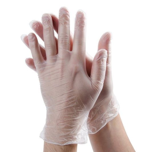 Clear Disposable PE Plastic Gloves - Latex-Free for Catering & Hairdressing