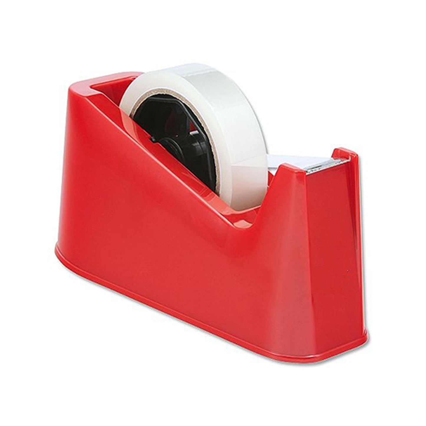 Heavy Duty Tape Dispenser - Weighted Non-Skid Base, Sharp Blade for One-Handed Use (Black)