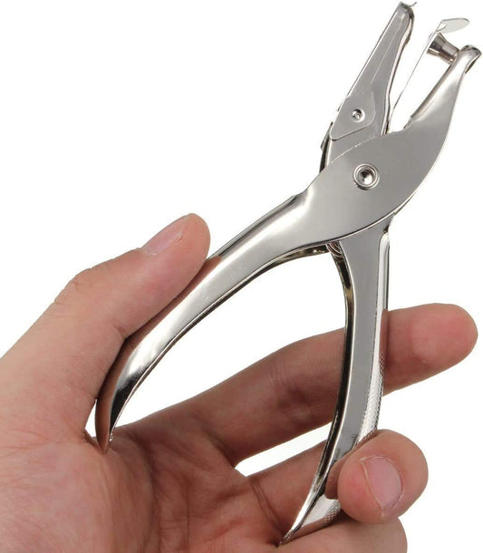 Brilliant Style Single Hole Punch Pliers - Chrome Metal, 10 Sheet Capacity