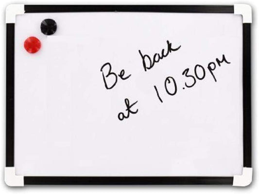 A4 Magnetic Dry Wipe Whiteboard - Mini Office Memo Board with Eraser.