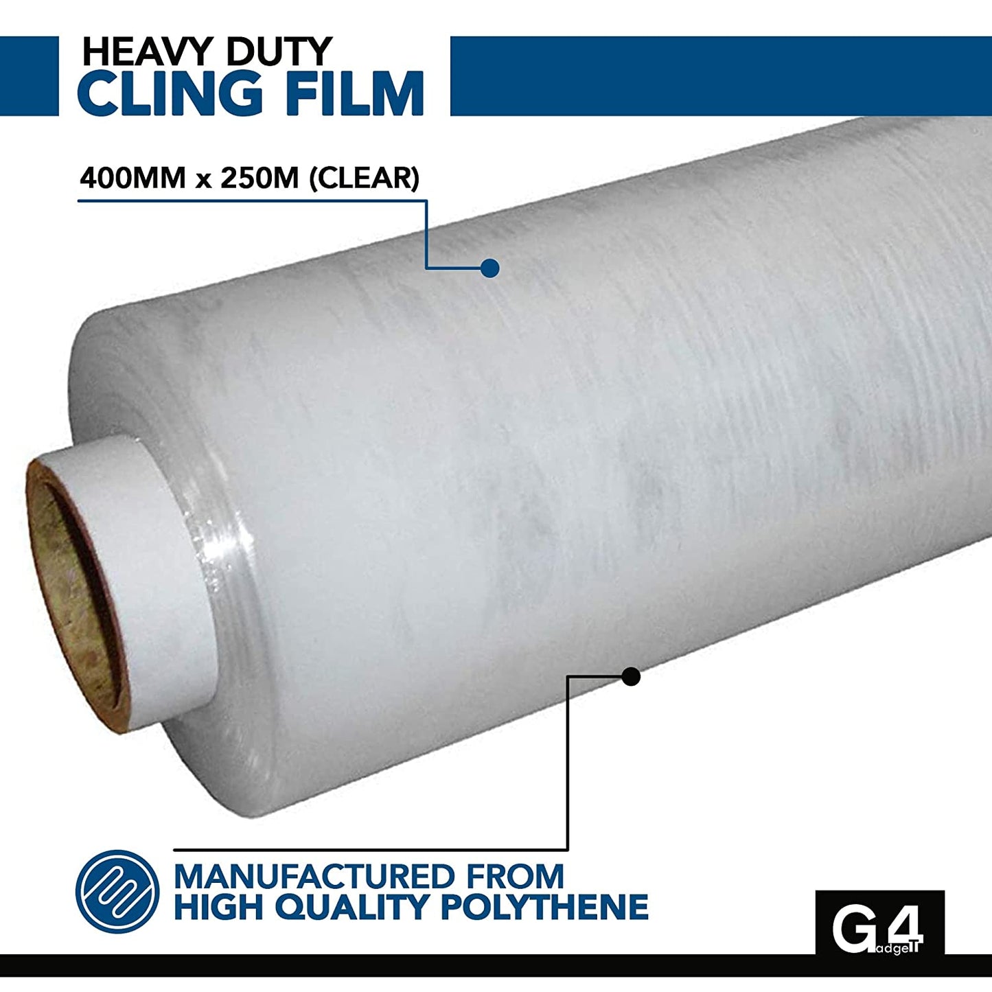 Heavy Duty 1.4kg Shrink Wrap - 400mm x 250m Cling Film