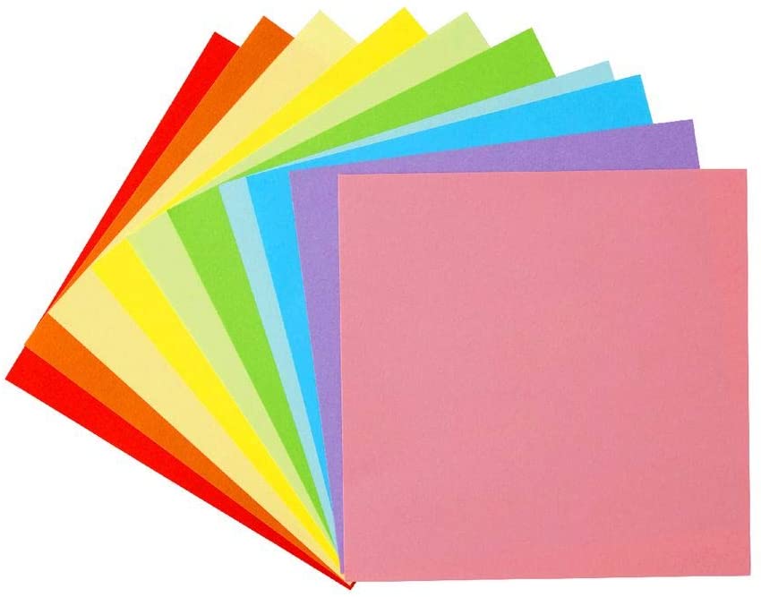 Origami Paper 20 Vivid Colours Single Sided for Arts and Crafts Projects