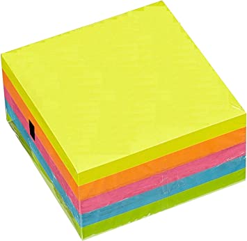 Nice Style Sticky Note Cube (450 Sheets/Cube) - 76 x 76 mm, Neon/Assorted Colours