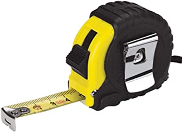 5 Meter Retractable Tape Measure Griplock Imperial Metric Measuring Metres (Black Yellow)