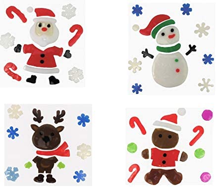 G4GADGET Pack Of 4 Christmas Window Stickers 19cm x 19cm